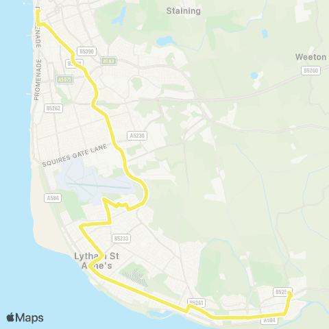 Blackpool Transport Market Street - Saltcotes Road map