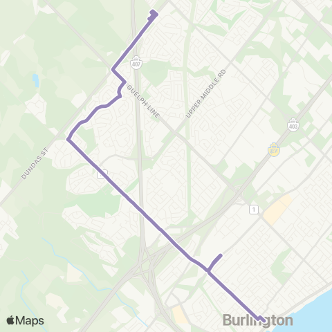 Burlington Transit Brant map
