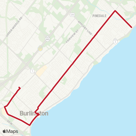 Burlington Transit Burlington South map