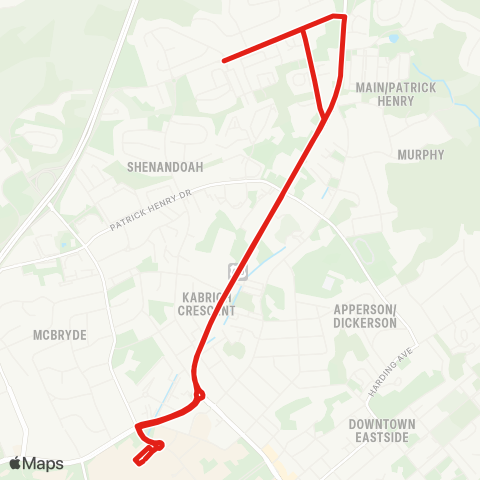 Blacksburg Transit North Main Givens map