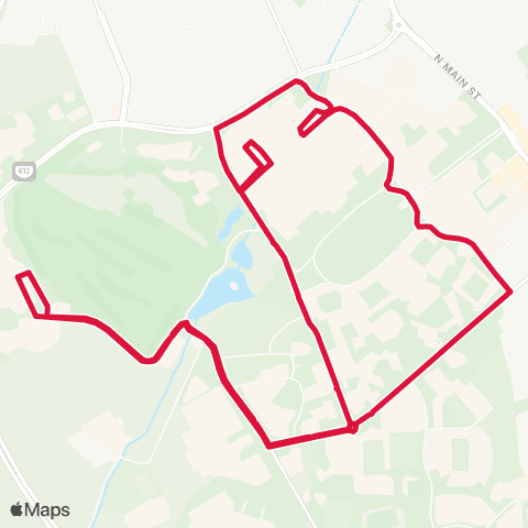 Blacksburg Transit Hokie Express via Stanger map