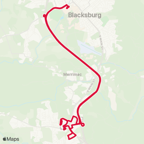 Blacksburg Transit Two Town Trolley Spradlin Farms map