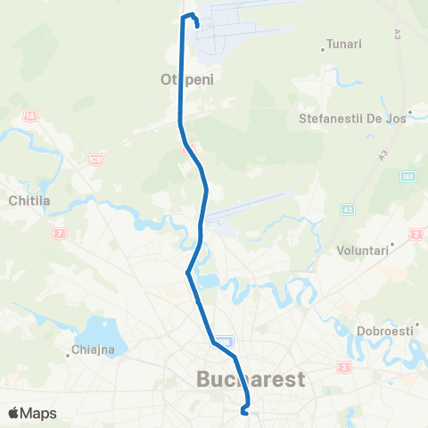 STB - Societatea de Transport București Piata Unirii 2 - Aeroport Henri Coanda Sosiri map
