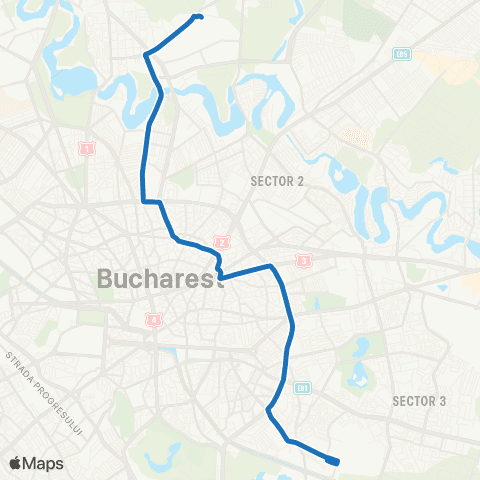 STB - Societatea de Transport București Pasajul Pipera - C.E.T. Sud Vitan map