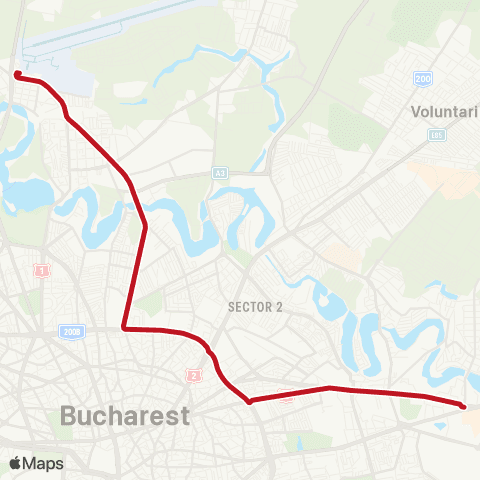 STB - Societatea de Transport București Aeroport Baneasa - Pantelimon map