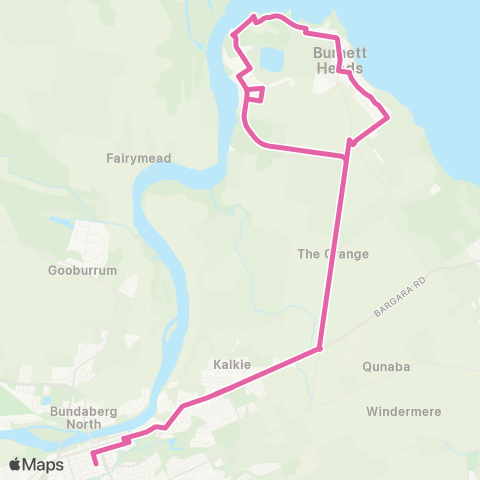 Translink Bundaberg City - Burnett Heads map