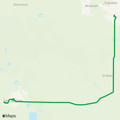 The Bus Los Banos Commuter map