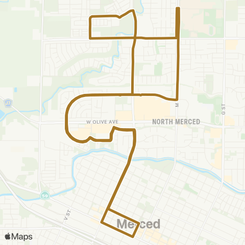 The Bus R Street Route map