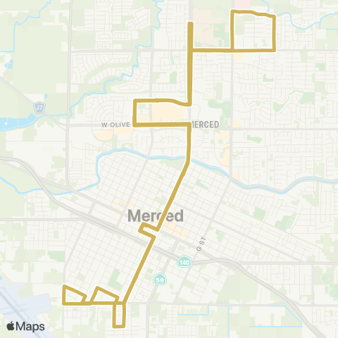 The Bus M Street Route map