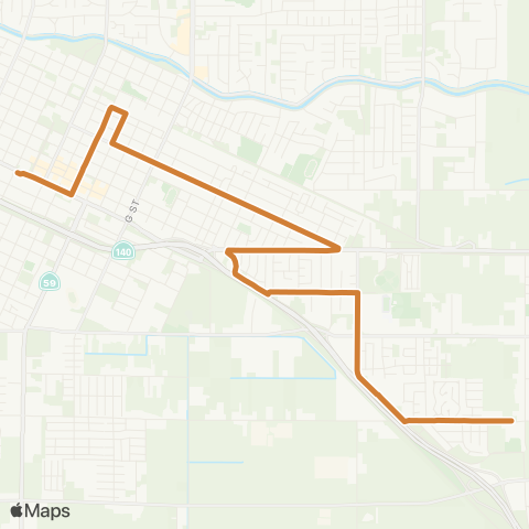 The Bus Merced South-East map