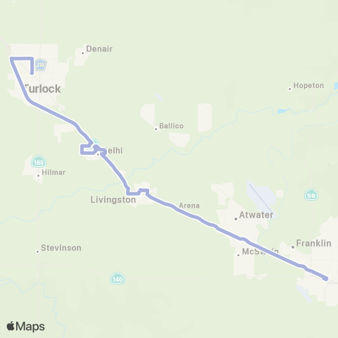 The Bus Turlock Commuter map