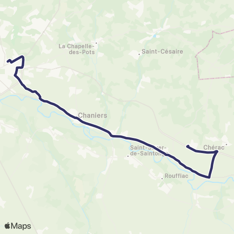 BUSS Cherac, Dompierre S / Charente, Chaniers, Saintes >< Agrippa d'Aubigne map