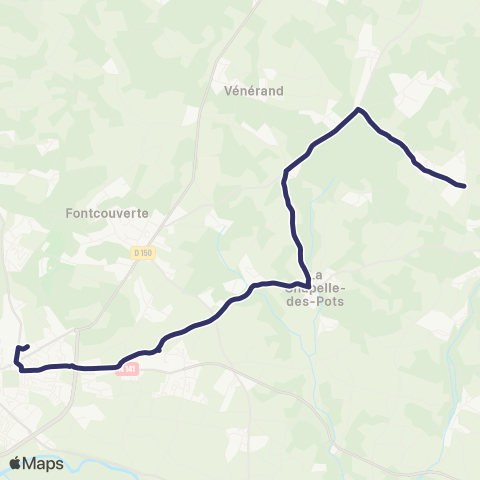 BUSS St.Cesaire, Venerand, la Chapelle des Pots, Chaniers, Saintes >< Agrippa d'Aubigné map