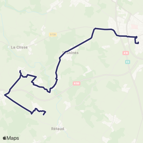BUSS Varzay, Luchat, Saintes >< Collège Quinet map