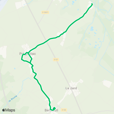 BUSS Berneuil >< Préguillac map