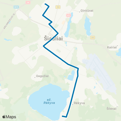 Busturas Medelyno Žiedo St. – Rėkyvos Žiedo St. map