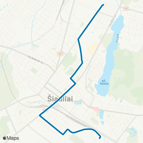 Busturas Pakruojo Žiedo St. – Muitinės St. map