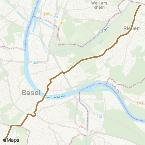 BVB - Basler Verkehrs-Betriebe Binningen, Kronenplatz - Basel, Eglisee map