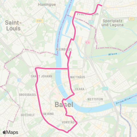 BVB - Basler Verkehrs-Betriebe Basel, Neuweilerstrasse - Weil am Rhein, Bahnhof/Zentrum map