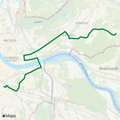BVB - Basler Verkehrs-Betriebe Basel, Bahnhof SBB - Basel, Tinguely Museum map