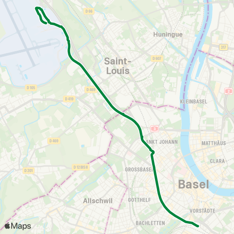 BVB - Basler Verkehrs-Betriebe Basel EuroAirport, Verwaltung - Basel, Bahnhof SBB map