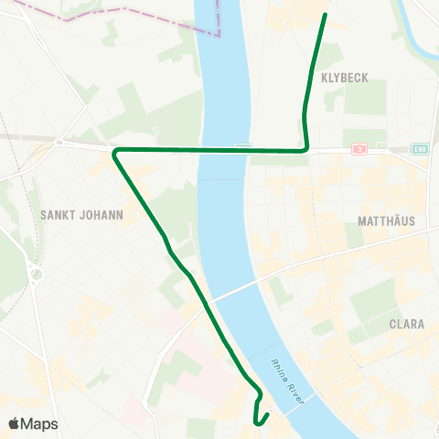 BVB - Basler Verkehrs-Betriebe Basel, Schifflände - Basel, St-Louis Grenze map