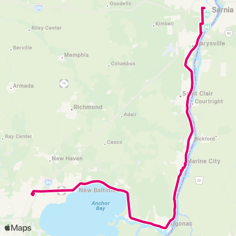 Blue Water Area Transit South map