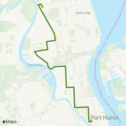 Blue Water Area Transit Route 4 map