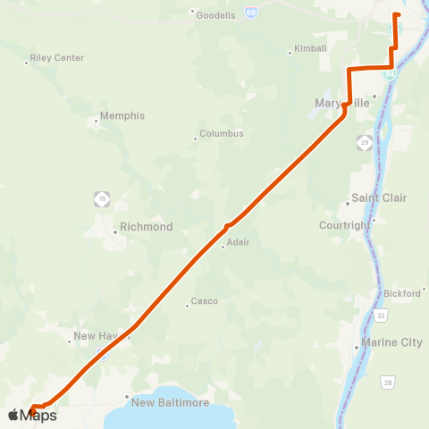 Blue Water Area Transit Express map