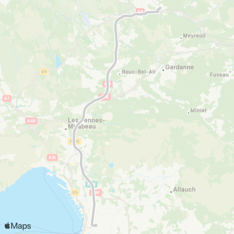 leCar Aix Mauriat-Marseille map