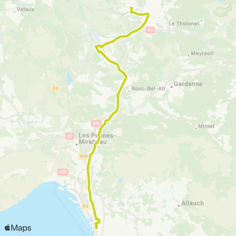 leCar Aix - Marseille Arenc map