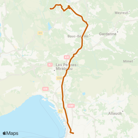 leCar Marseille - Aix Arbois map