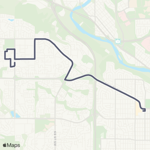 Calgary Transit Old Banff Coach Road map
