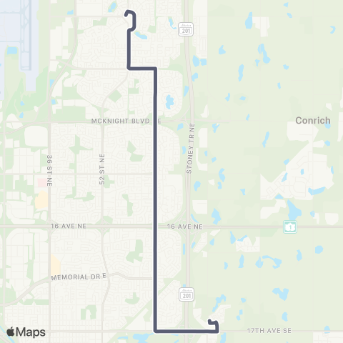 Calgary Transit 68 St E map