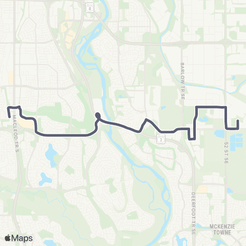 Calgary Transit 114 Av SE map