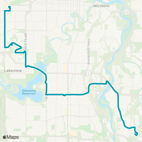 Calgary Transit MAX Teal | 306 map