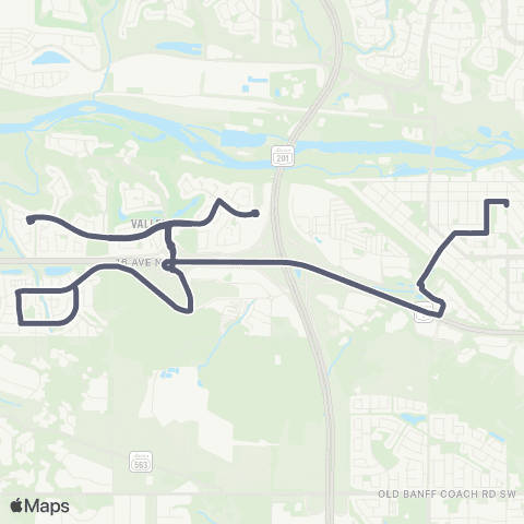 School Bus Express Bowness / Valley Ridge map