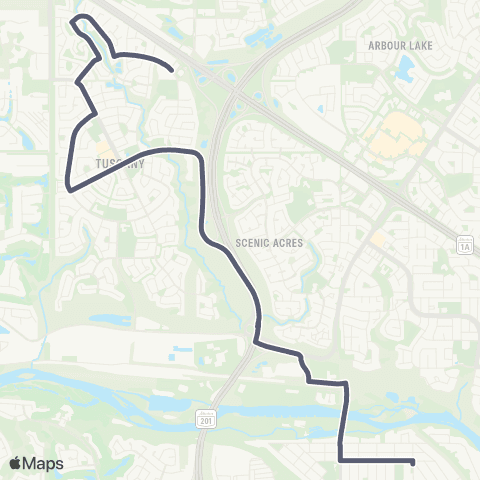 School Bus Express Bowness / Tuscany North map