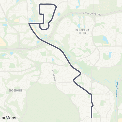 School Bus Express Diefenbaker / Evanston map