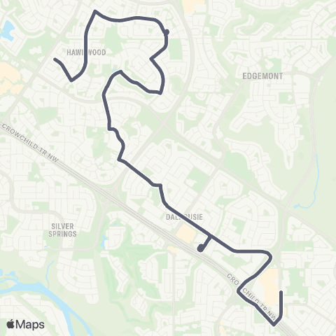 School Bus Express Brebeuf / Hawkwood map