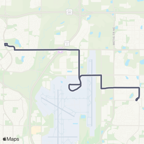 Calgary Transit Airport map