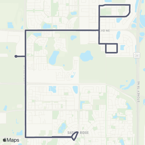 Calgary Transit Corner Meadows / Cornerbrook map