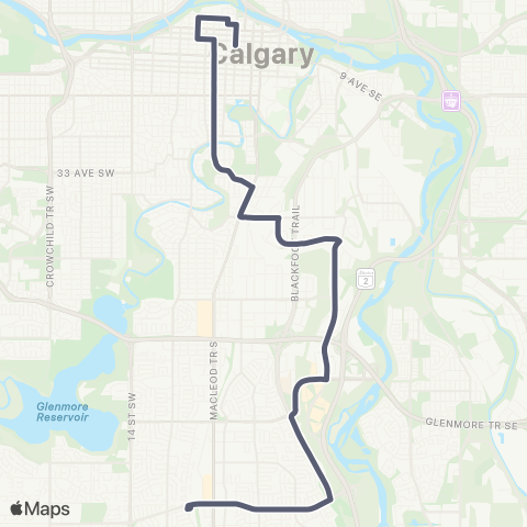 Calgary Transit Deerfoot Meadows map