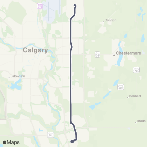 Calgary Transit 52 St E map