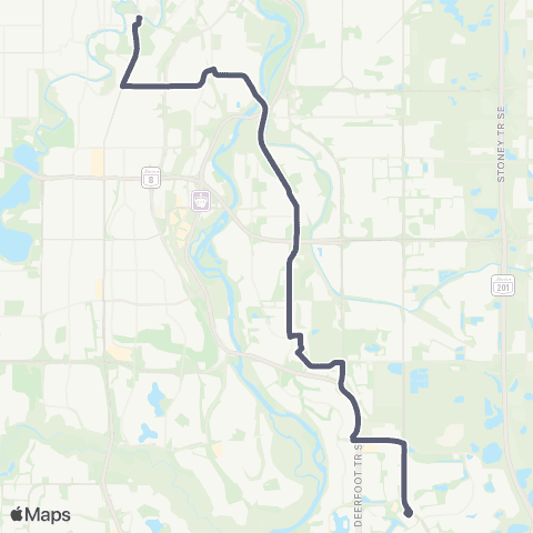 Calgary Transit Stampede South East Express map