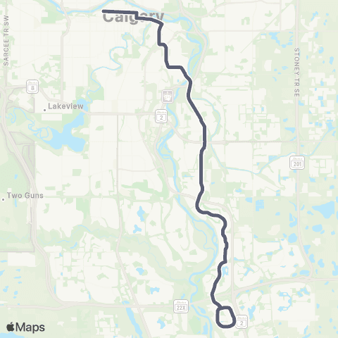 Calgary Transit East Bow Express map