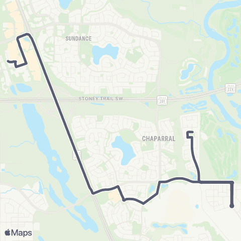 Calgary Transit Chaparral Valley / Wolf Willow map