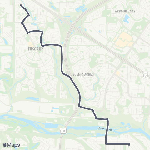School Bus Express Bowness / Tuscany North map