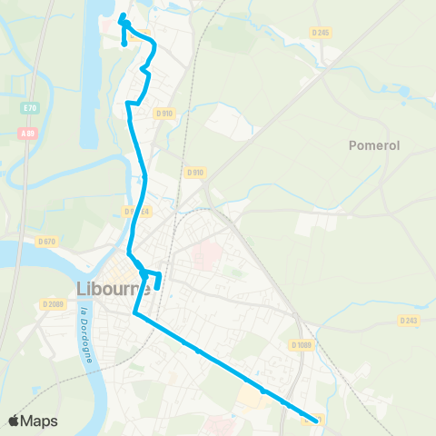 Calibus Libourne Carré - Libourne La Calinésie (Ctre aquatique) map