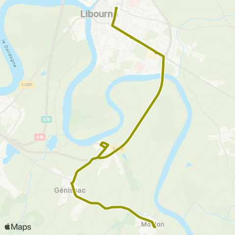 Calibus Moulon Mairie - Libourne Gares map